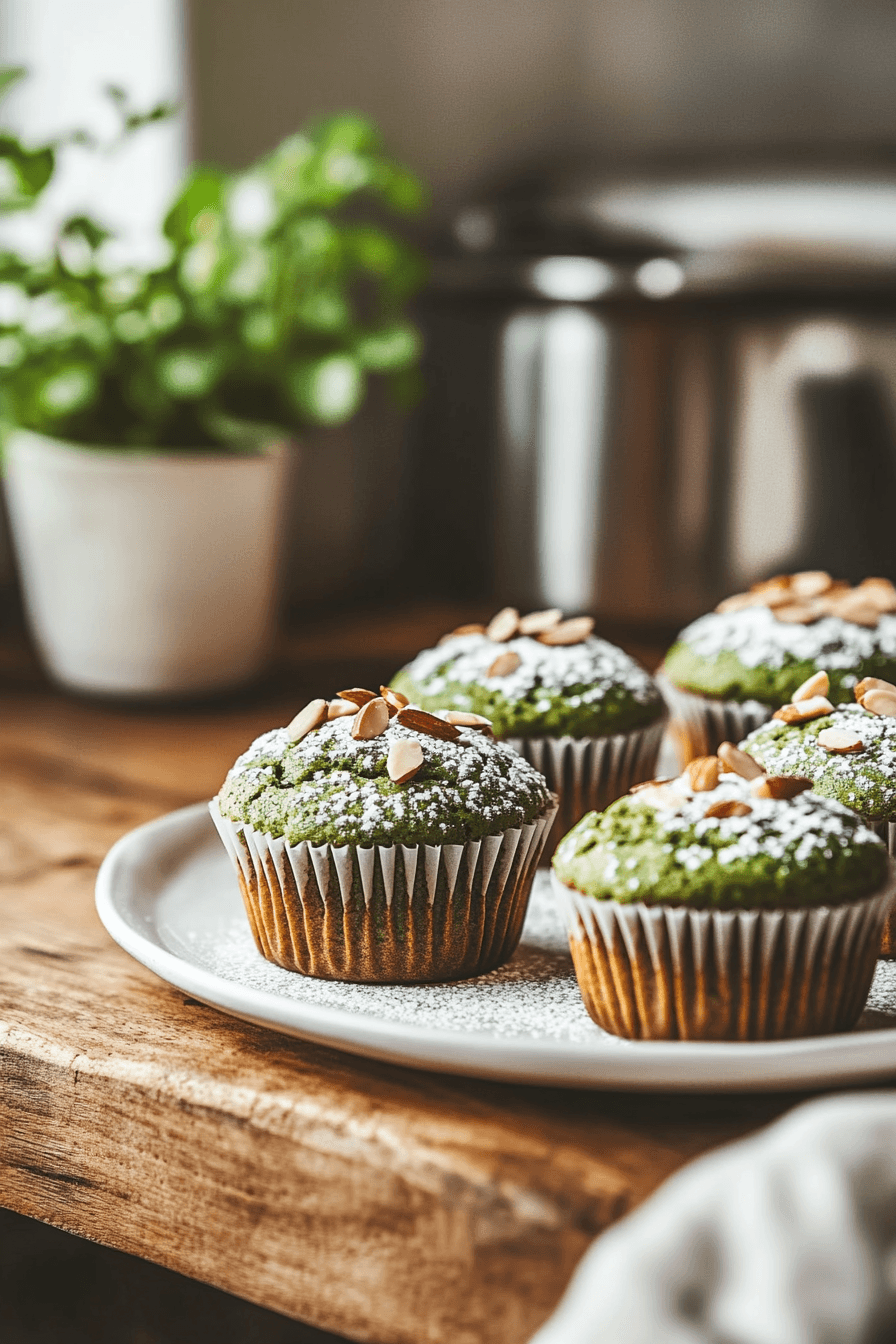 Fluffy Matcha Muffins