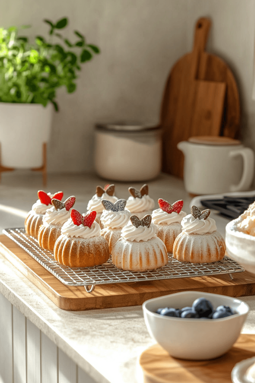 Mini Patriotic Angel Food Bundt Cakes For Delightful Celebrations 12 Mini Cakes