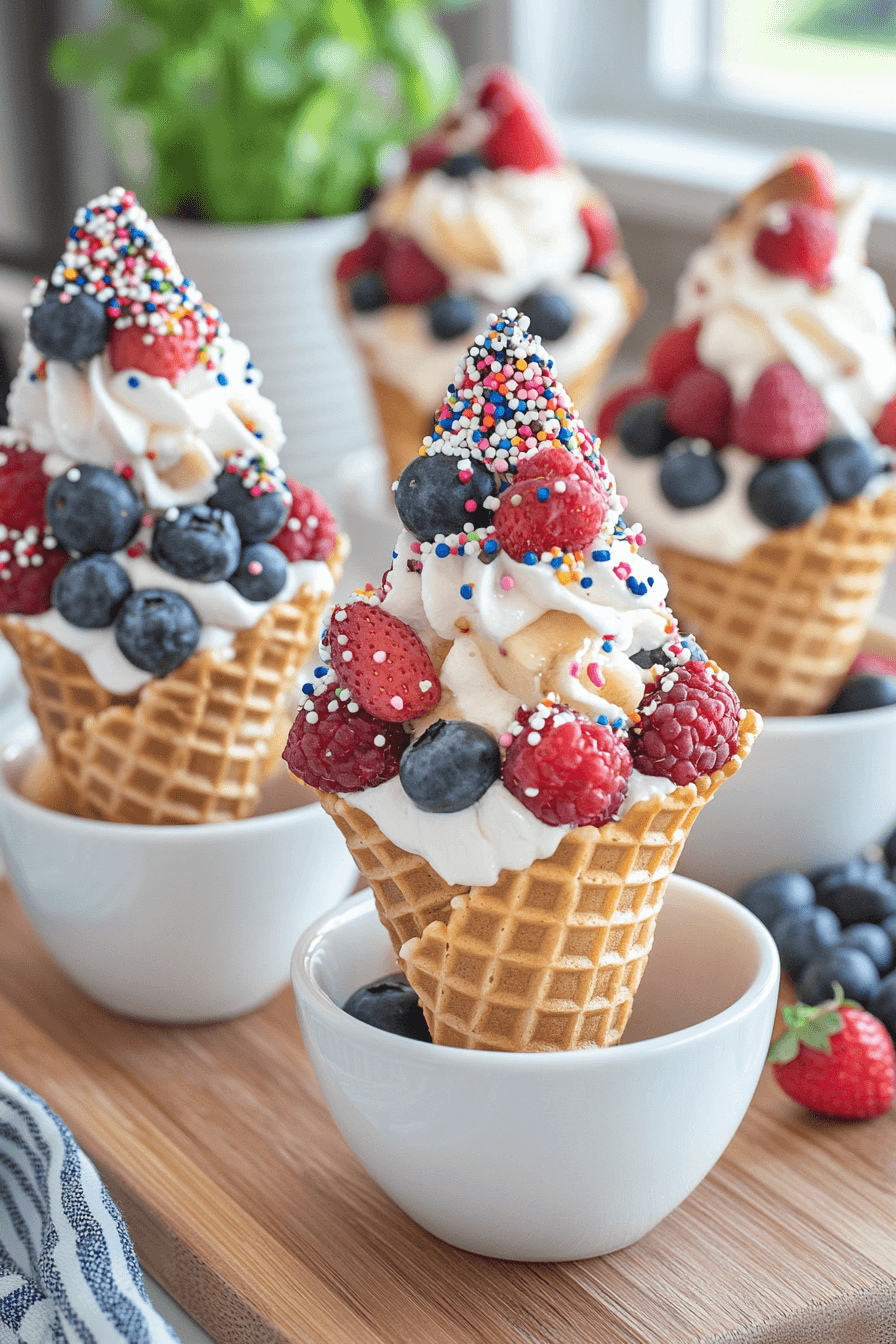 Patriotic Fruit Cones