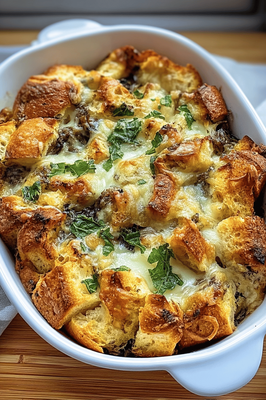 Bread Casserole With Eggs, Steak, And Shrimp For A Hearty Breakfast Or Brunch 6 Bread Casserole