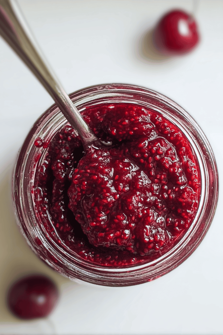 Cherry Chia Jam Quick 3 Ingredient Vegan Kid Friendly Recipe 7 Cherry Chia Jam