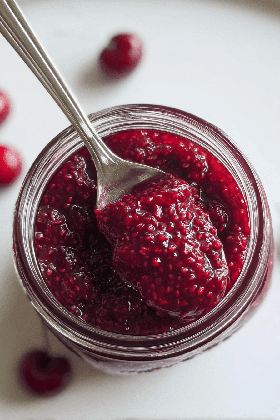 Cherry Chia Jam Quick 3 Ingredient Vegan Kid Friendly Recipe 6 Cherry Chia Jam