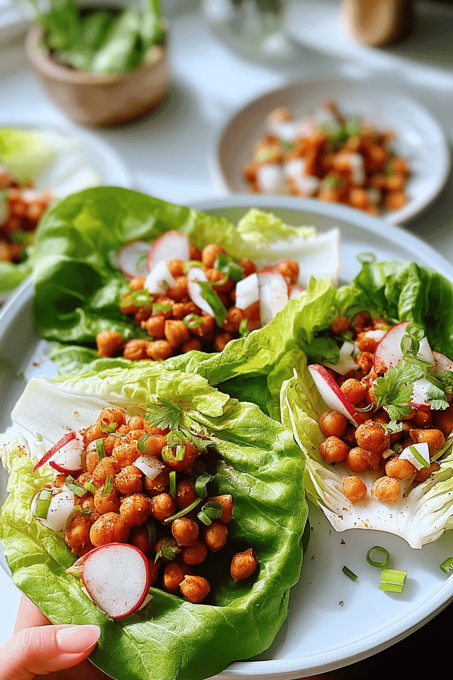Crispy Chickpea Lettuce Wraps