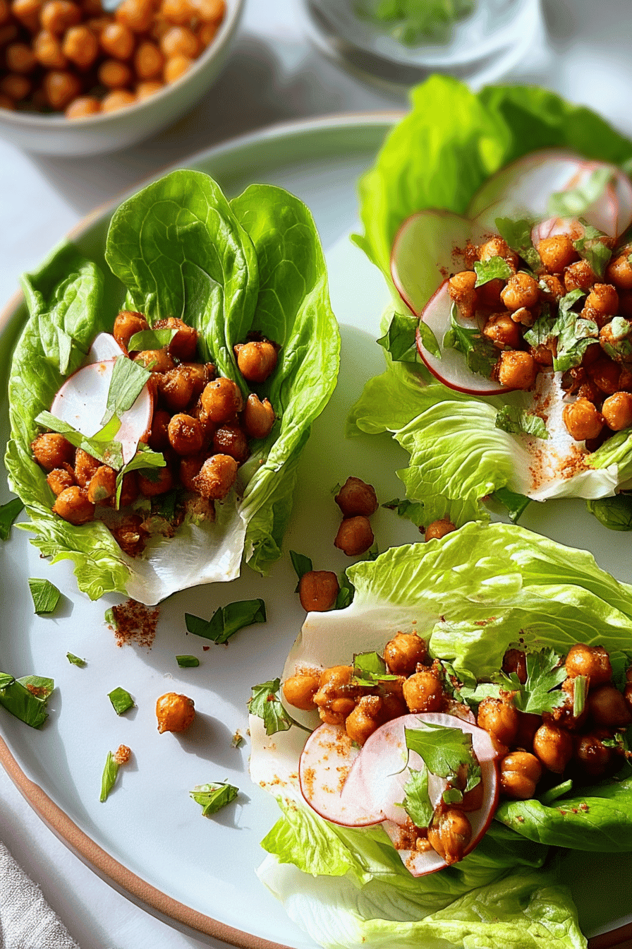 Crispy Chickpea Lettuce Wraps