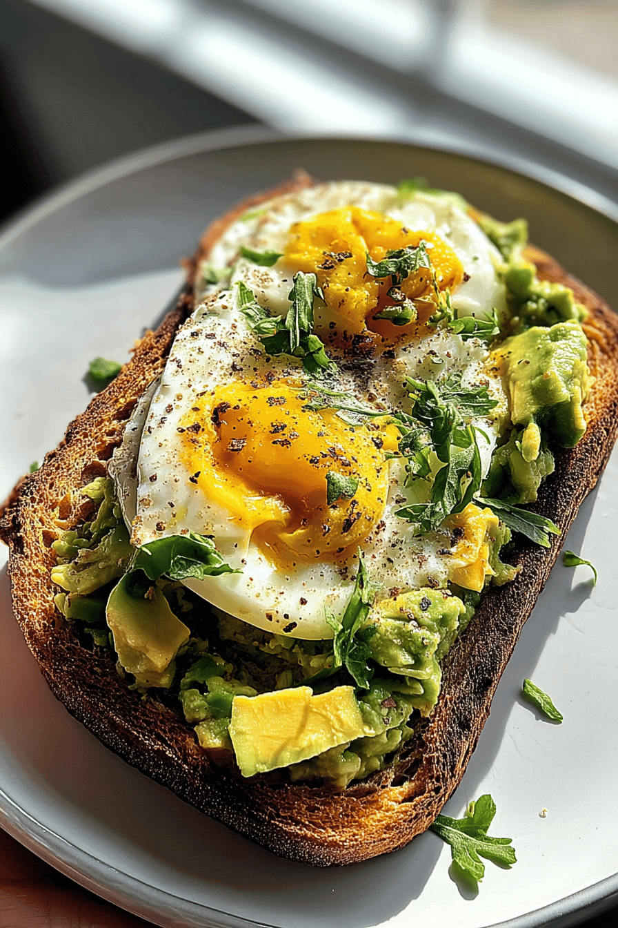 Egg And Avocado Breakfast Sandwich With Seared Steak, Shrimp, And Savory Tuna Twist 6 Egg And Avocado Breakfast Sandwich