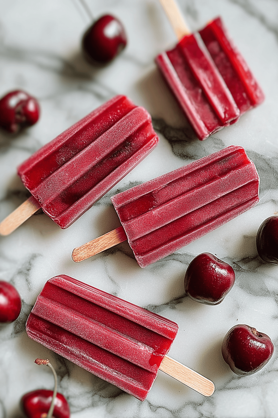 Fresh Cherry Popsicles Recipe With Simple Ingredients And Creamy Yogurt Twist. 7 Fresh Cherry Popsicles Recipe