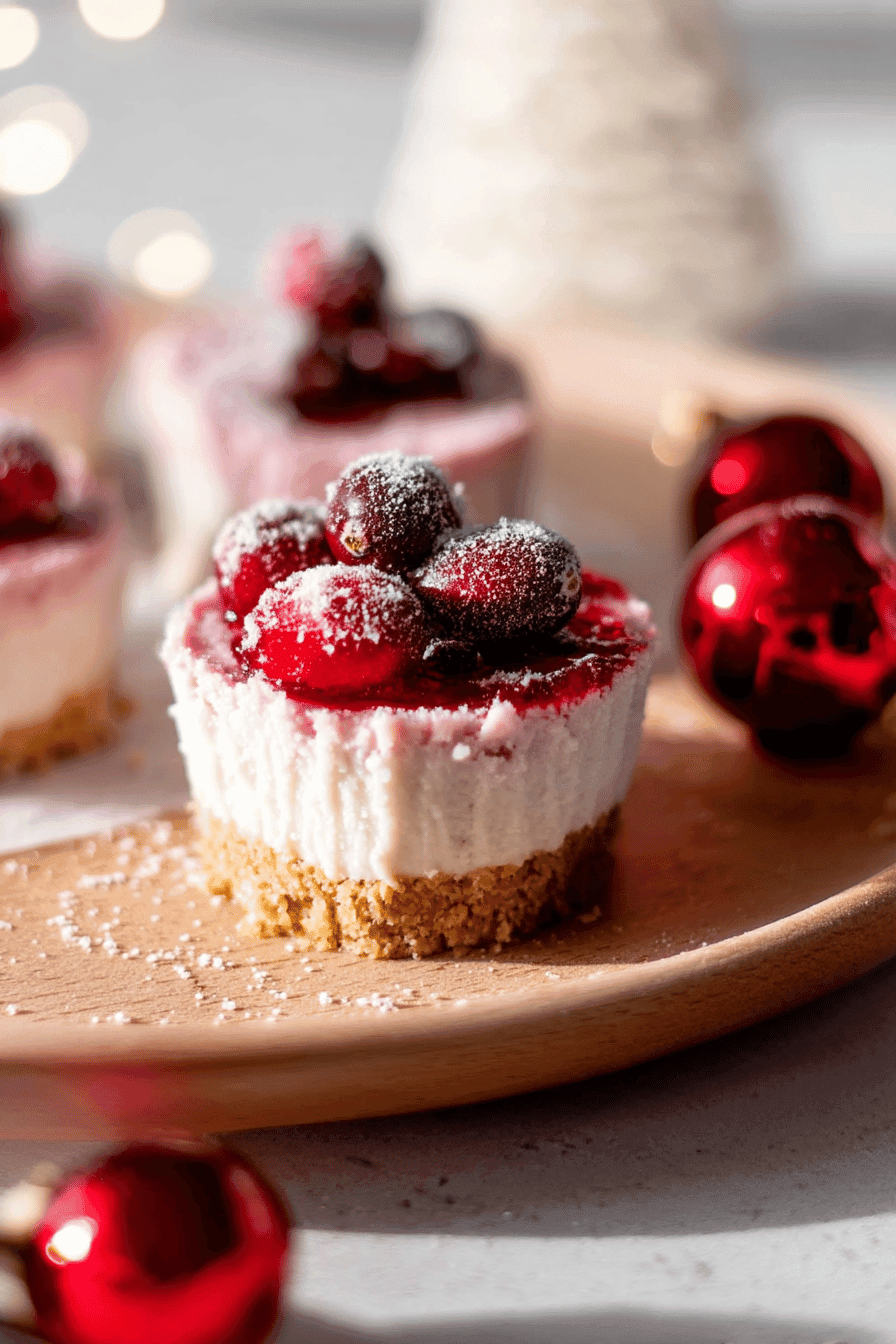 Mini Cranberry Mousse Cakes