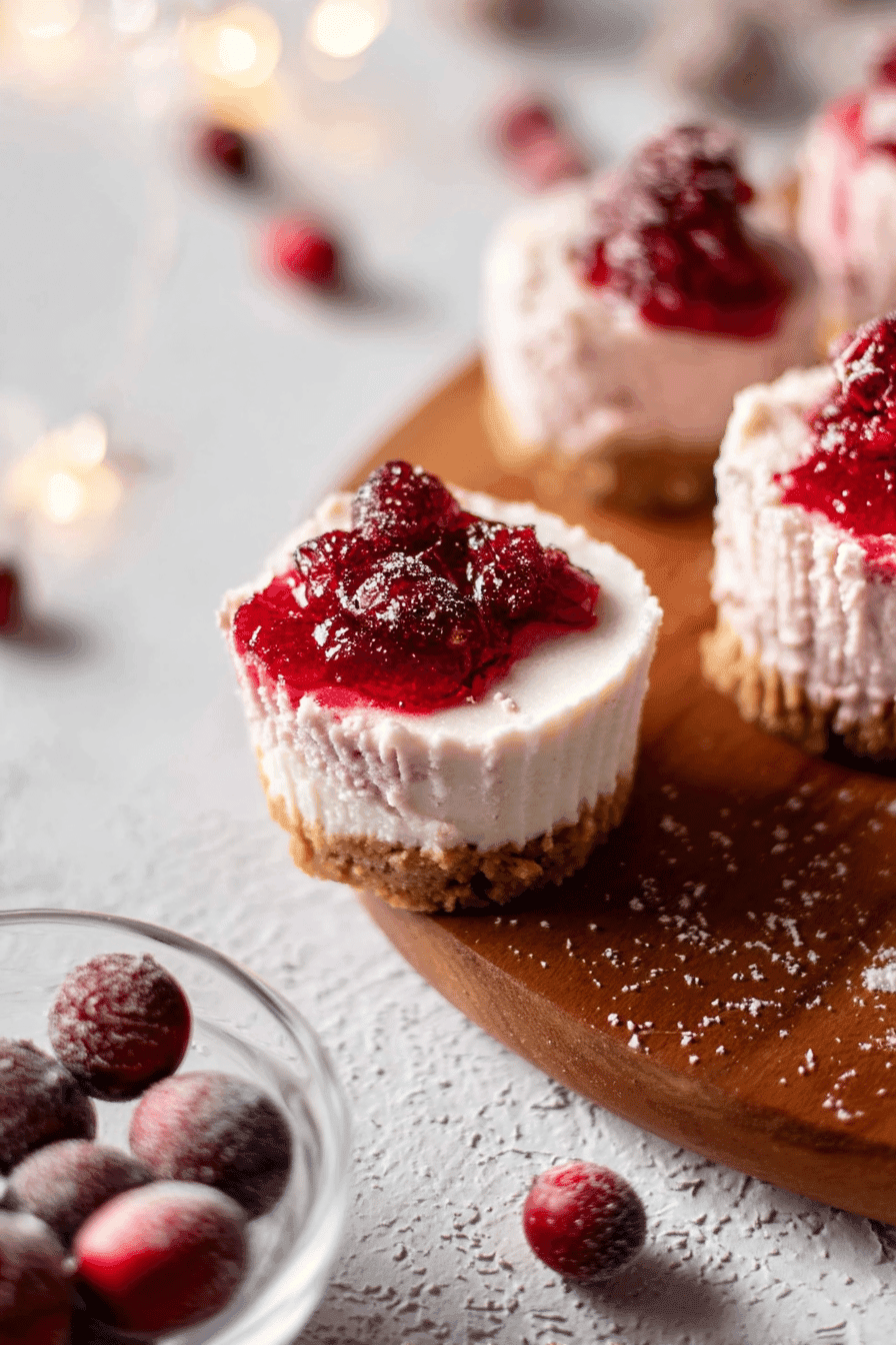Mini Cranberry Mousse Cakes