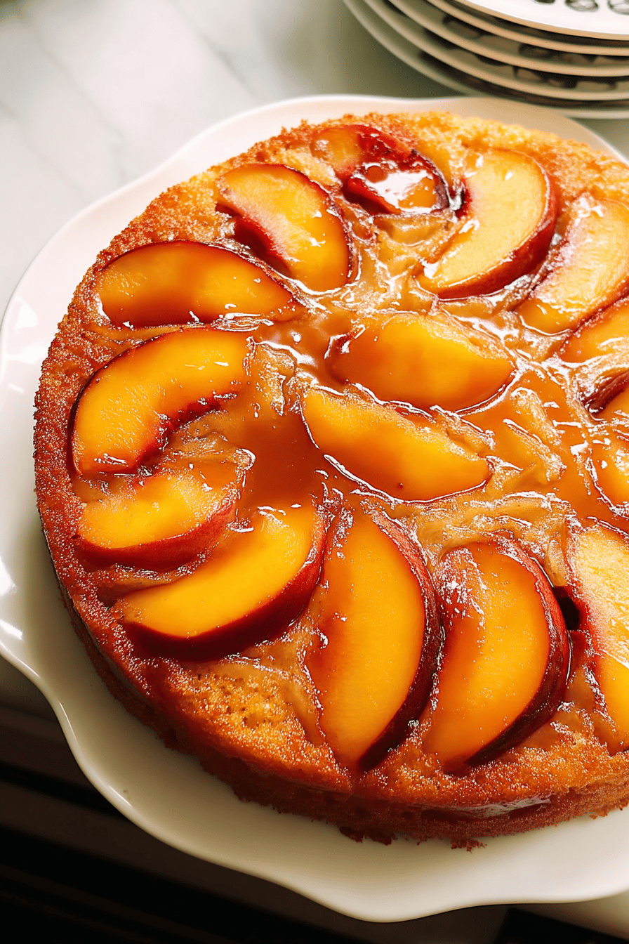 Peach Upside Down Cake Simple Summer Dessert Recipe. 7 Peach Upside Down Cake