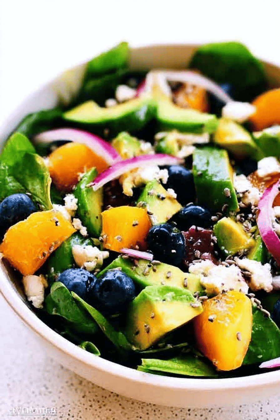Brain Power Salad With Salmon, Avocado, Spinach, And Blueberries 7 Brain Power Salad