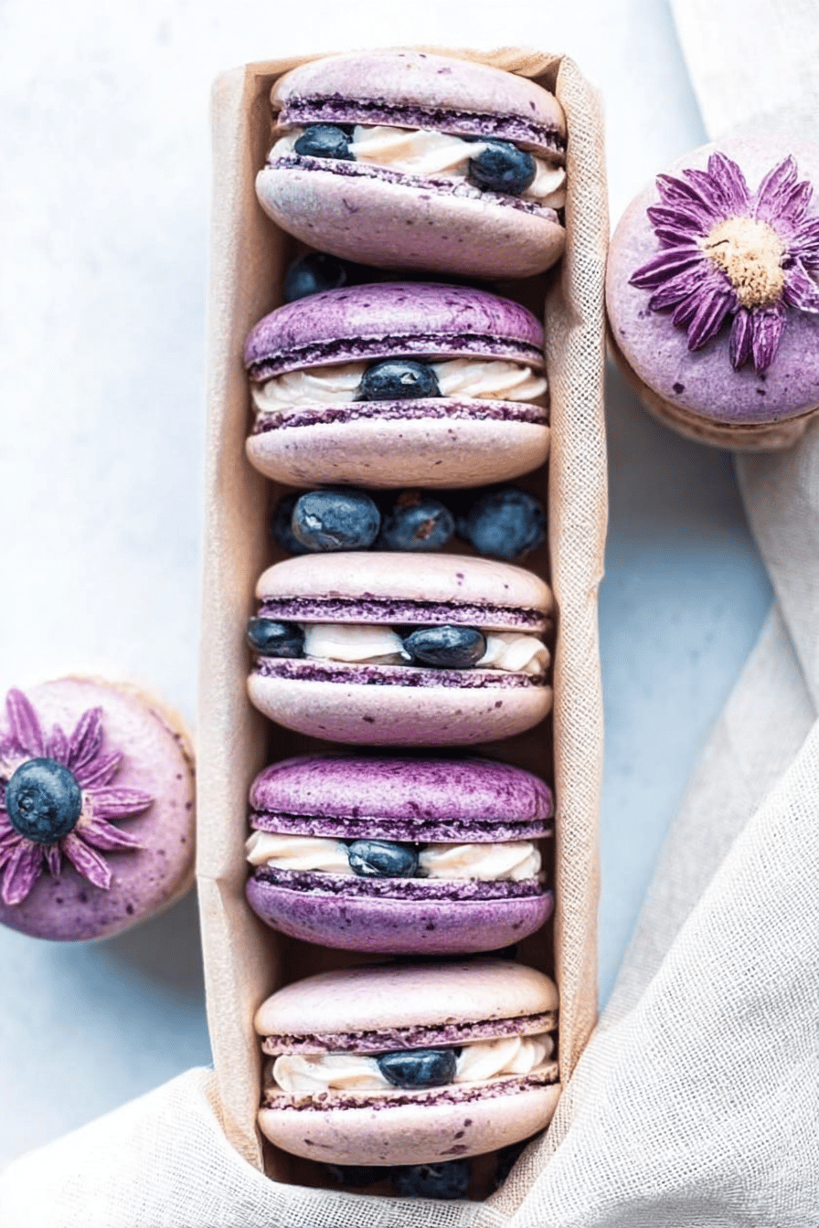 Blueberry Macarons
