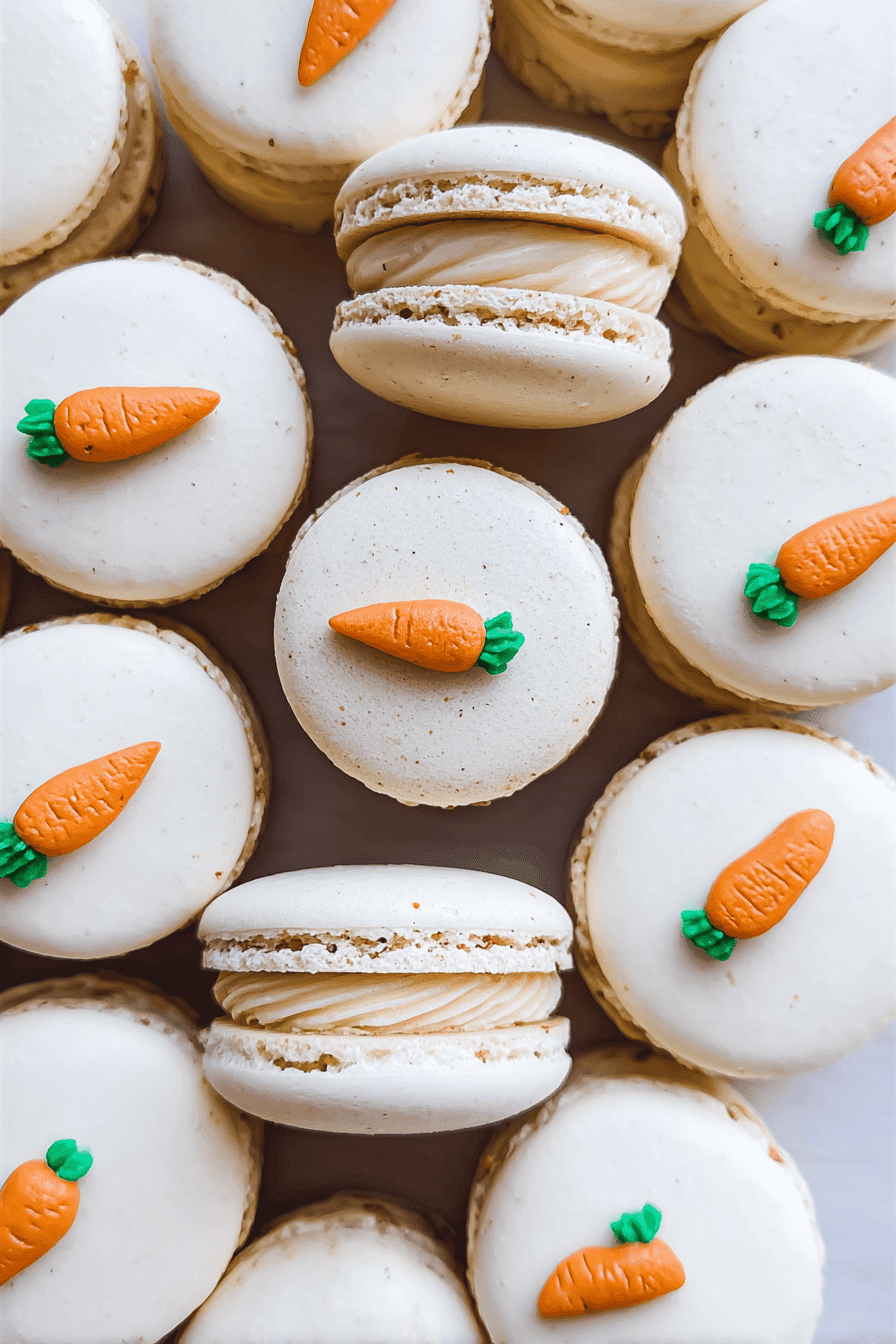 Carrot Cake Macarons Recipe With Cream Cheese Filling 7 Carrot Cake Macarons