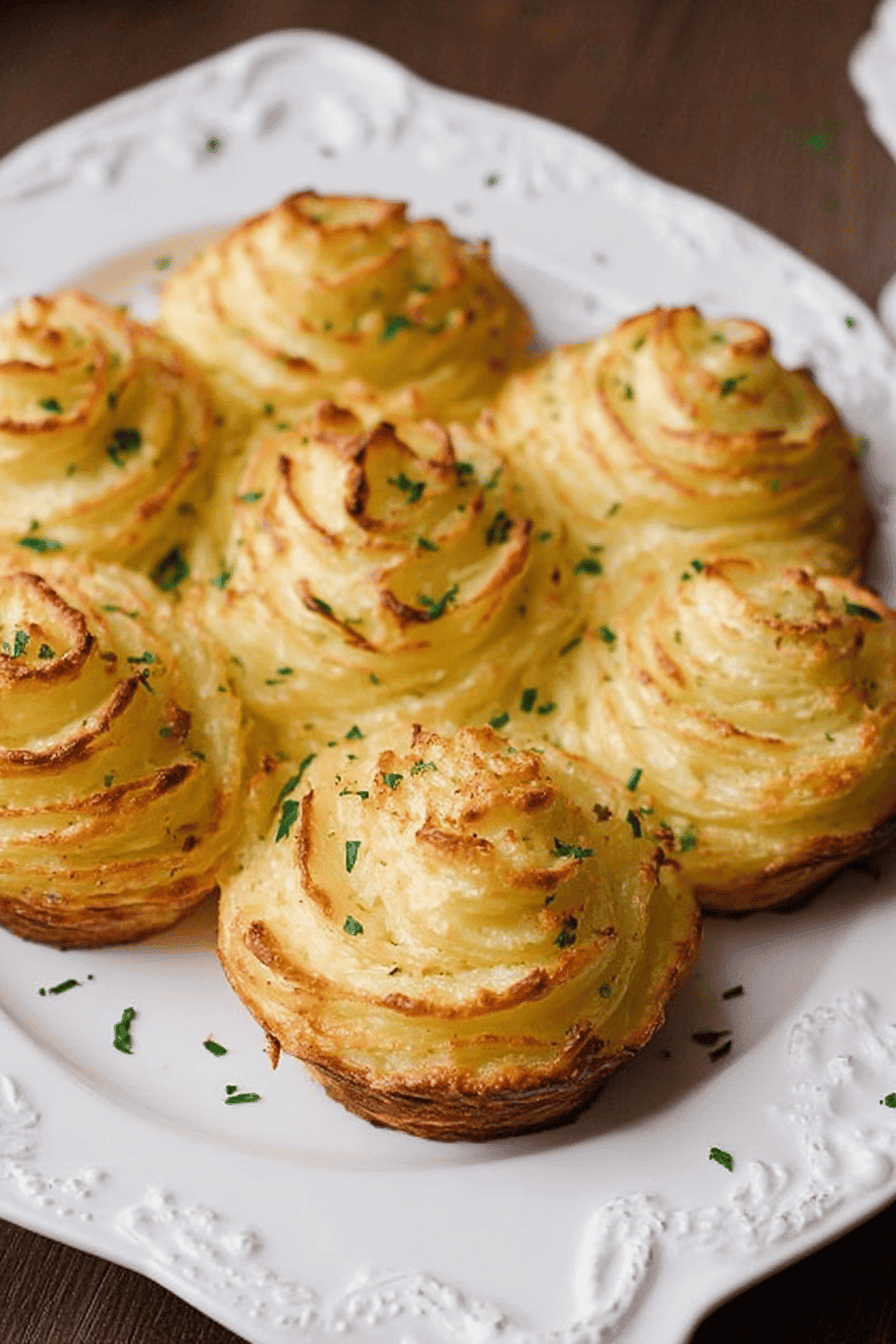 Garlic Parmesan Duchess Potatoes