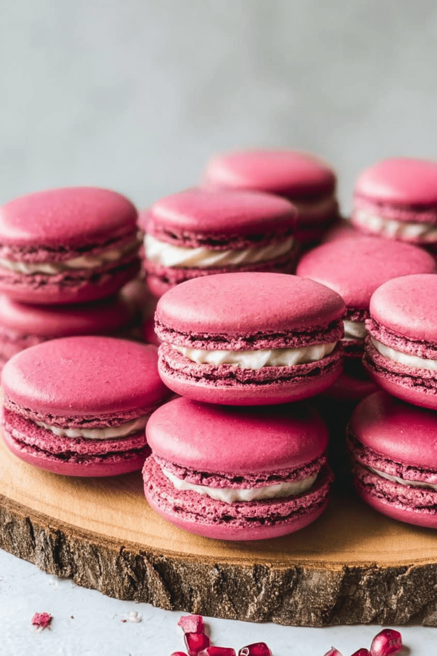 Pomegranate Macarons Recipe With Fresh Pomegranate Flavor 7 Pomegranate Macarons