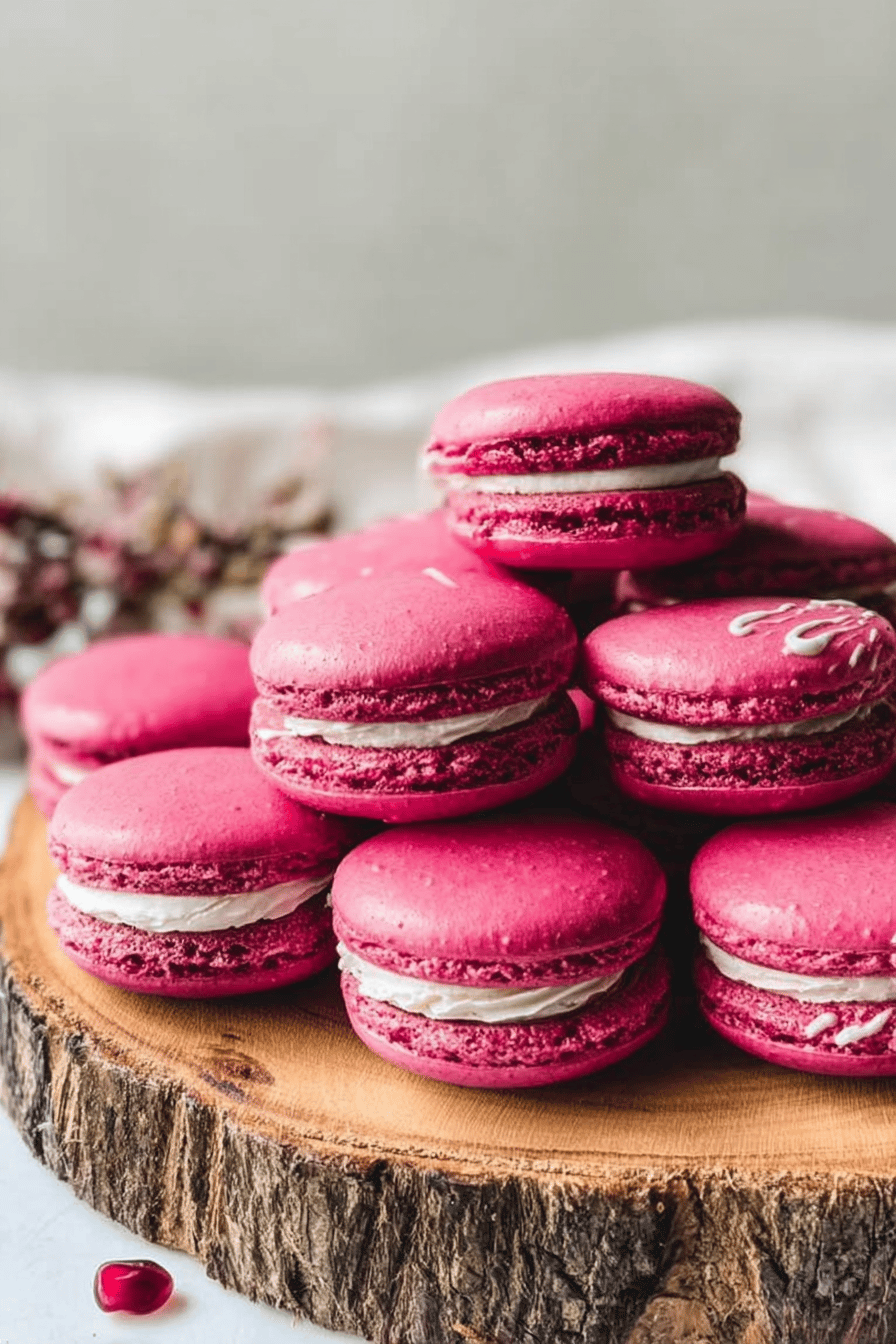 Pomegranate Macarons Recipe With Fresh Pomegranate Flavor 6 Pomegranate Macarons