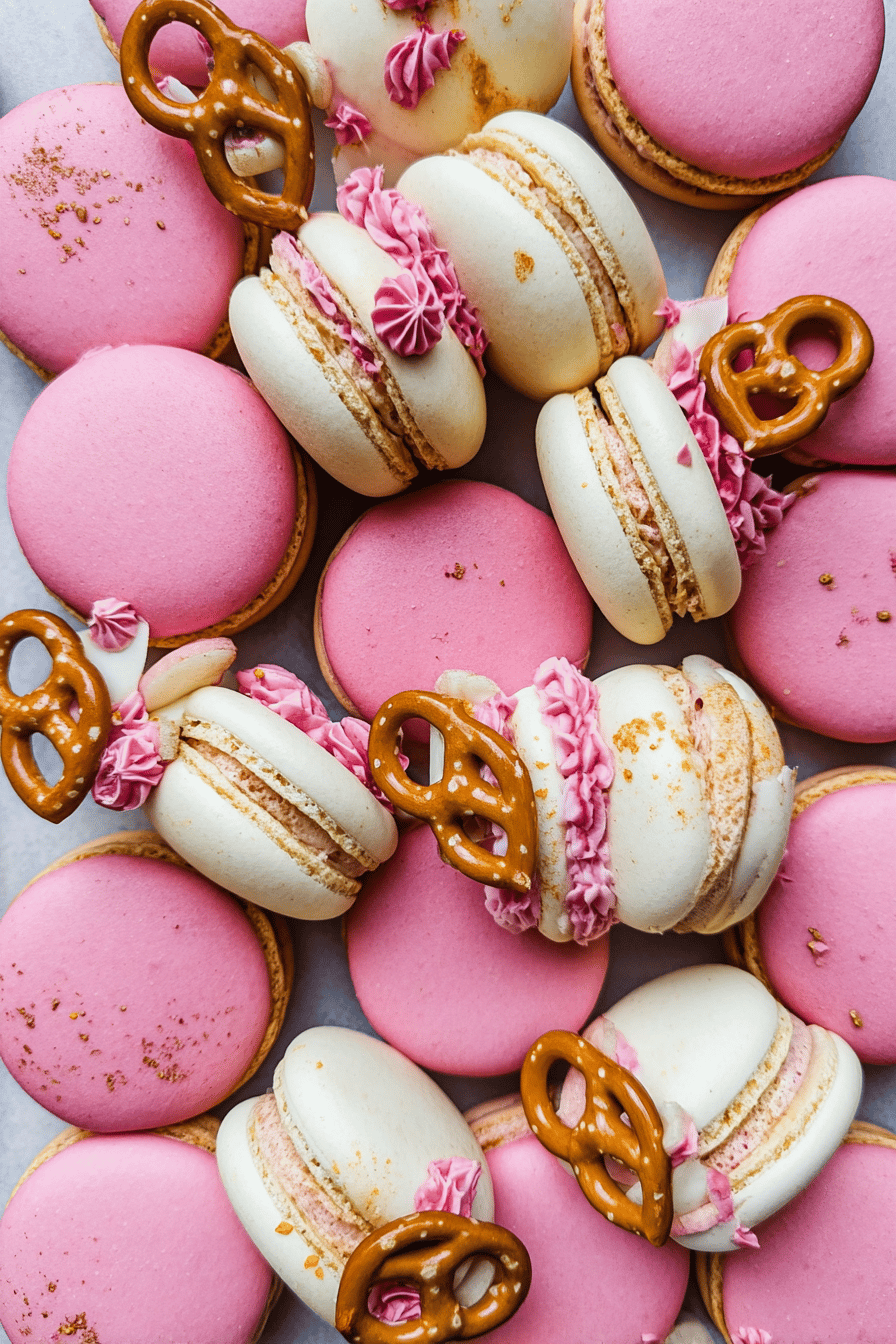 Pretzel Macarons Recipe Combining Sweet And Salty Flavors Perfectly 6 Pretzel Macarons