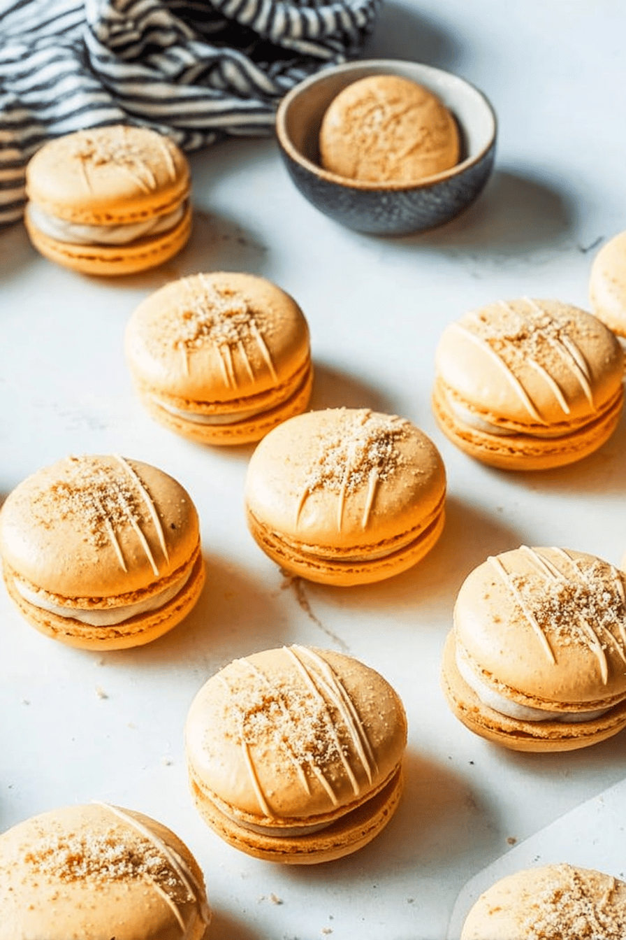Pumpkin Cheesecake Macarons