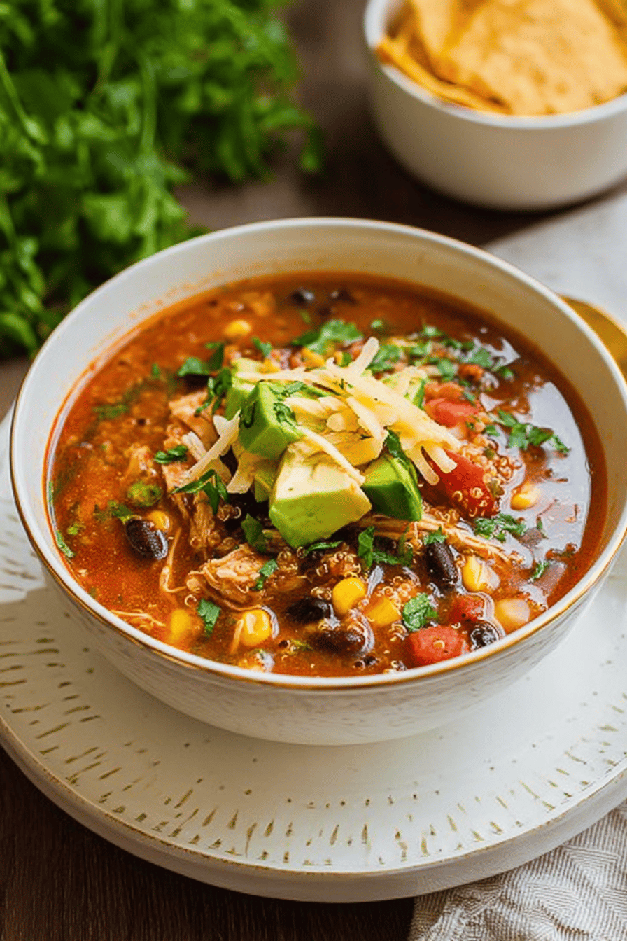 Slow Cooker Chicken Enchilada Quinoa Soup Recipe For Easy Dinners 7 Slow Cooker Chicken Enchilada Quinoa Soup