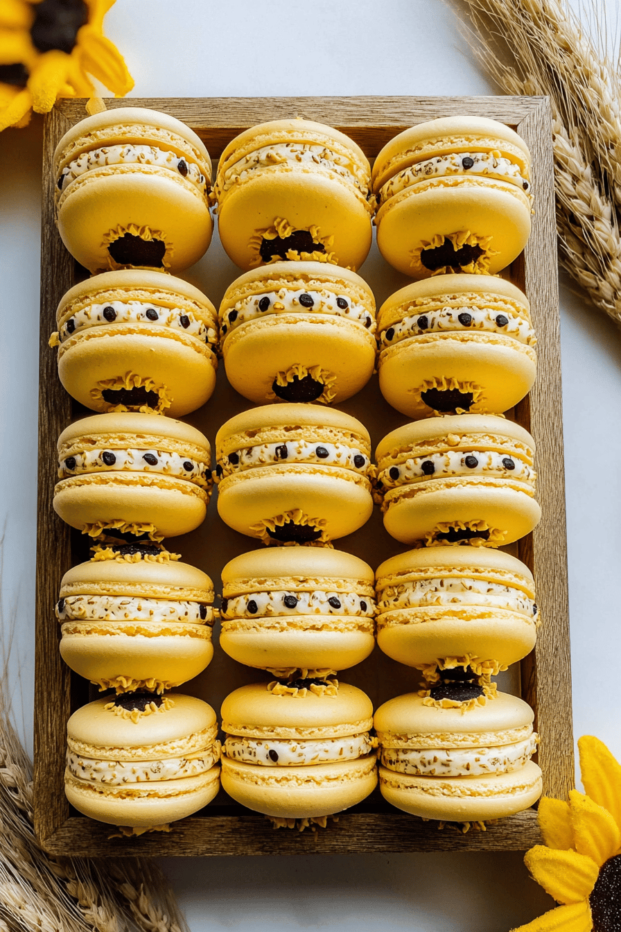 Sunflower Macarons Recipe With Nutty And Floral Flavors 6 Sunflower Macarons