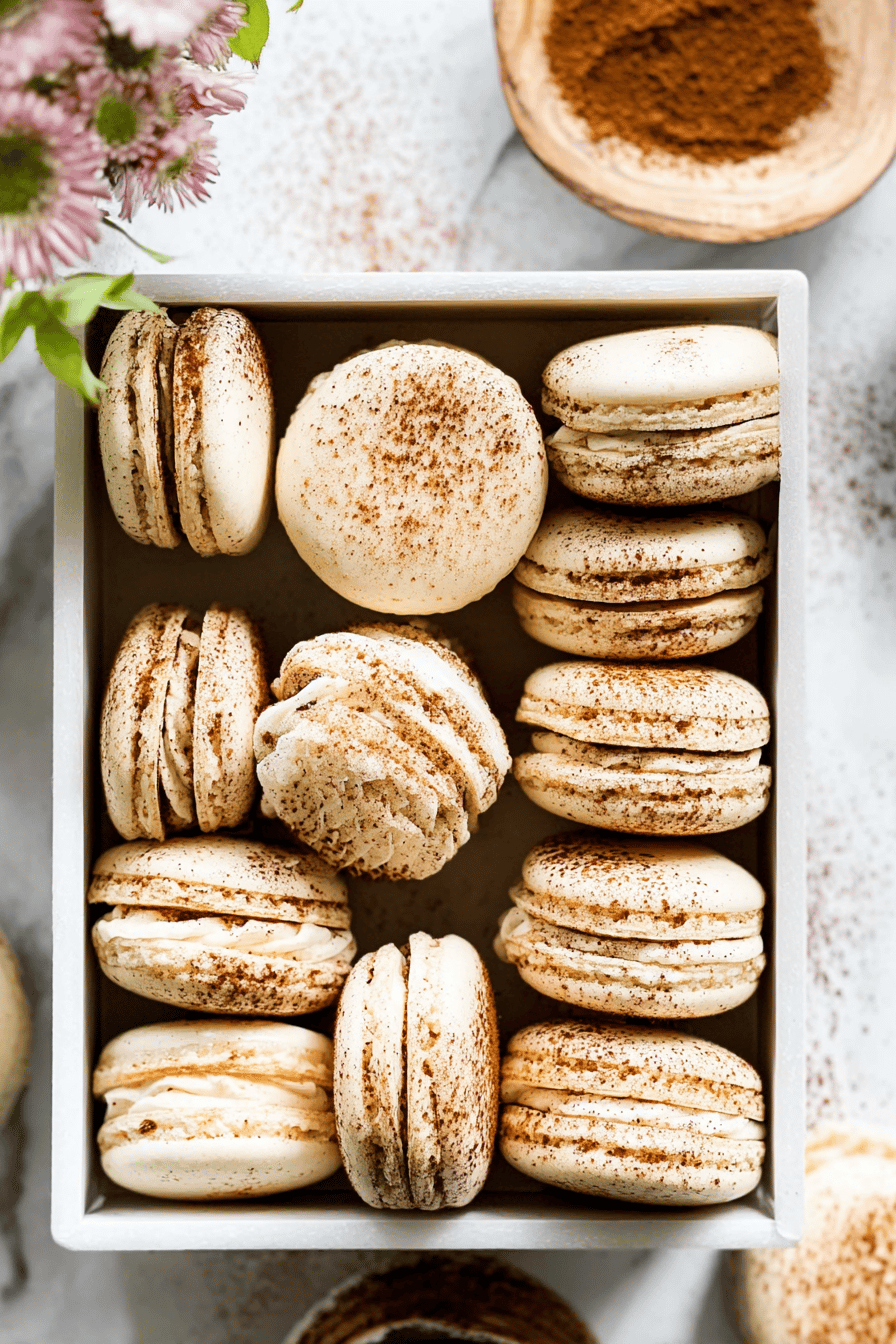 Tiramisu Macarons Recipe With Creamy Mascarpone Filling 6 Tiramisu Macarons