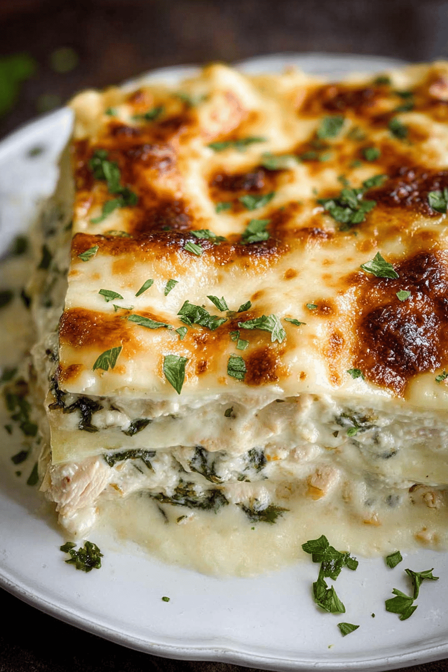 White Chicken Lasagna Recipe With Creamy Sauce And Cheese Blend 6 Chicken Lasagna Recipe