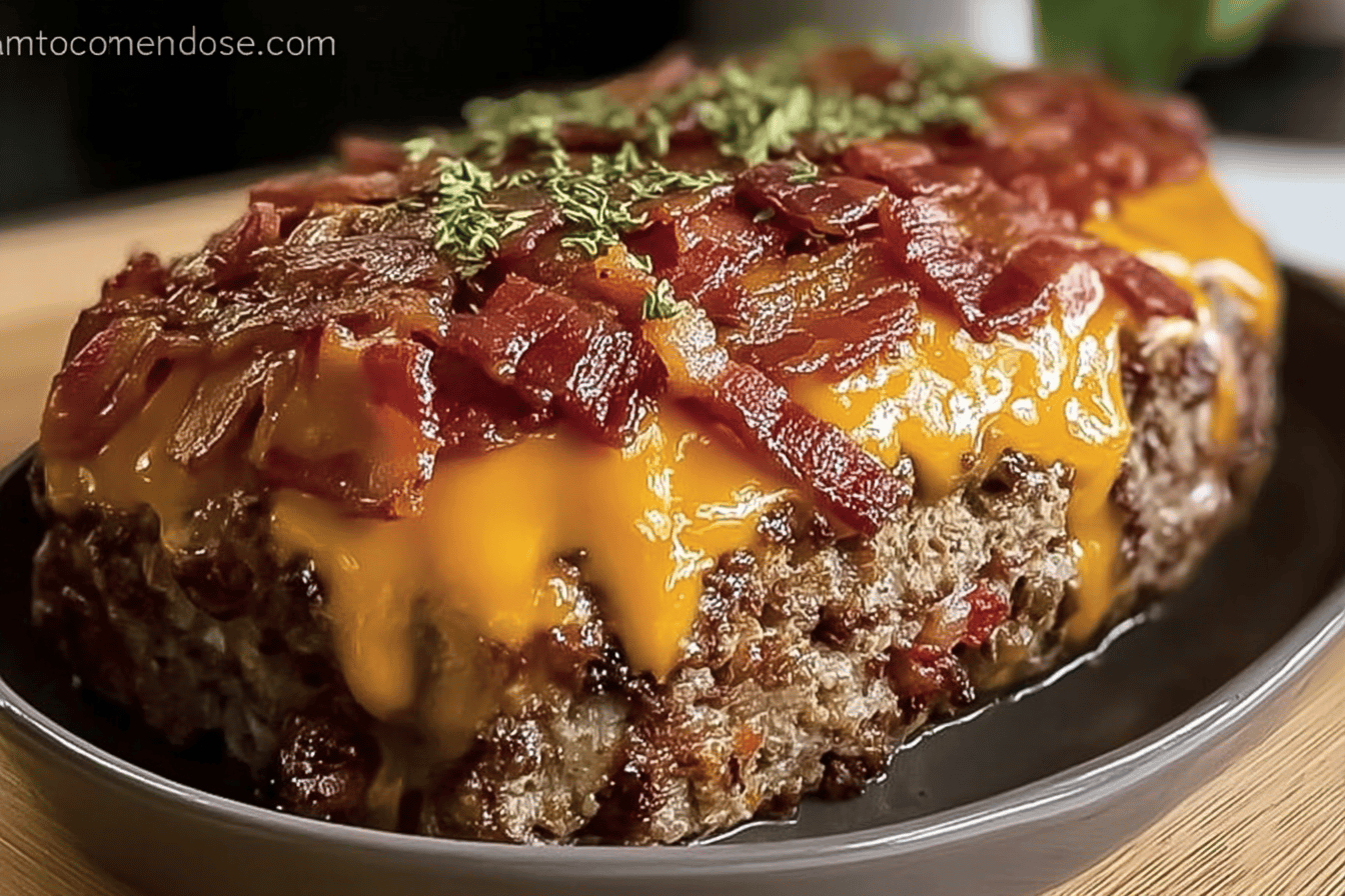 Bacon Cheeseburger Meatloaf Recipe With Savory Cheese And Crispy Bacon 7 Bacon Cheeseburger Meatloaf