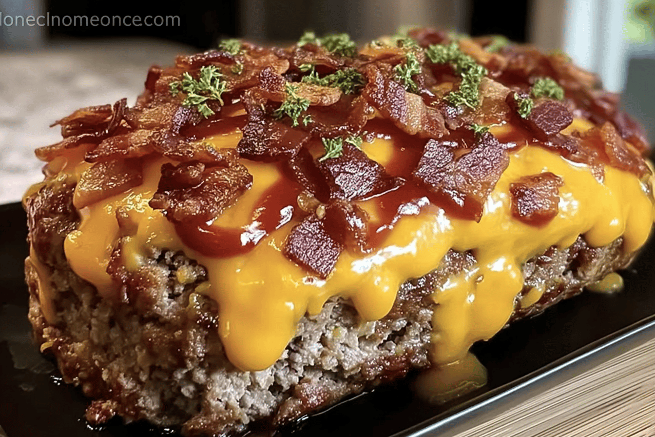 Bacon Cheeseburger Meatloaf Recipe With Savory Cheese And Crispy Bacon 6 Bacon Cheeseburger Meatloaf