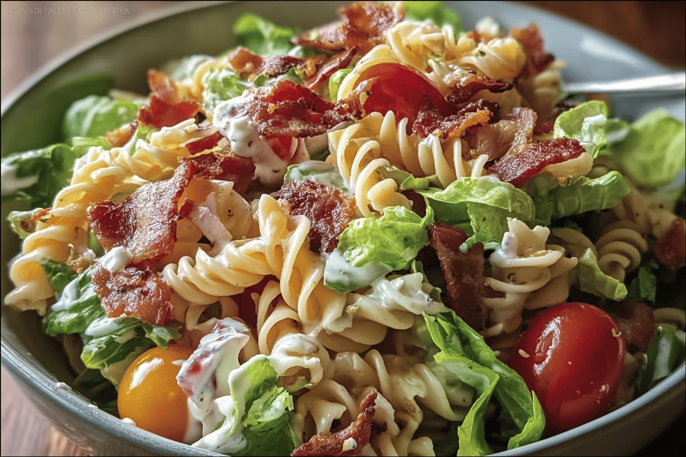 Blt Pasta Salad Recipe With Crispy Bacon And Fresh Veggies 6 Blt Pasta Salad