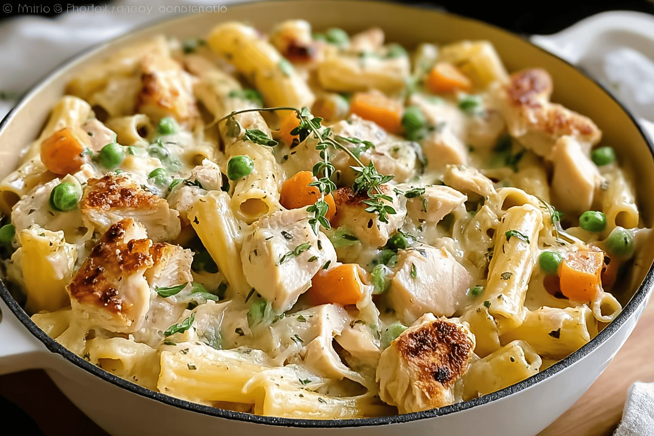 Chicken Pot Pie Pasta Recipe With Creamy Sauce And Tender Chicken 7 Chicken Pot Pie Pasta