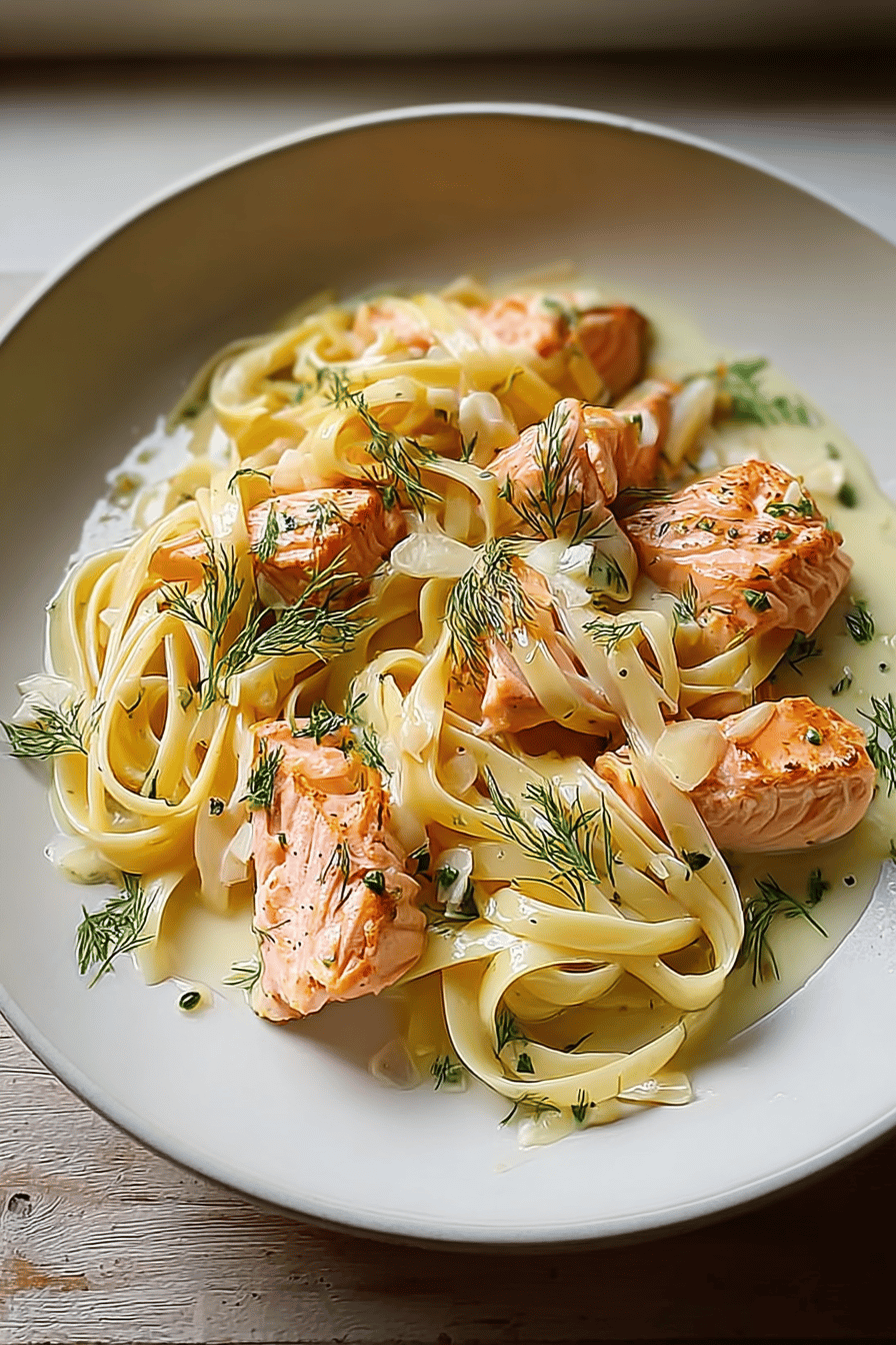 Lemon Dill Salmon Pasta