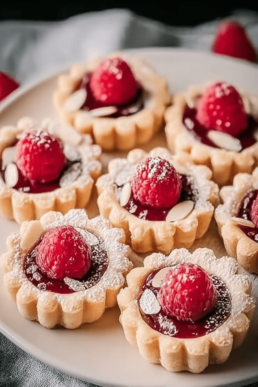 Mini Raspberry Almond Tarts Recipe With Fresh Berry Filling 6 Mini Raspberry Almond Tarts