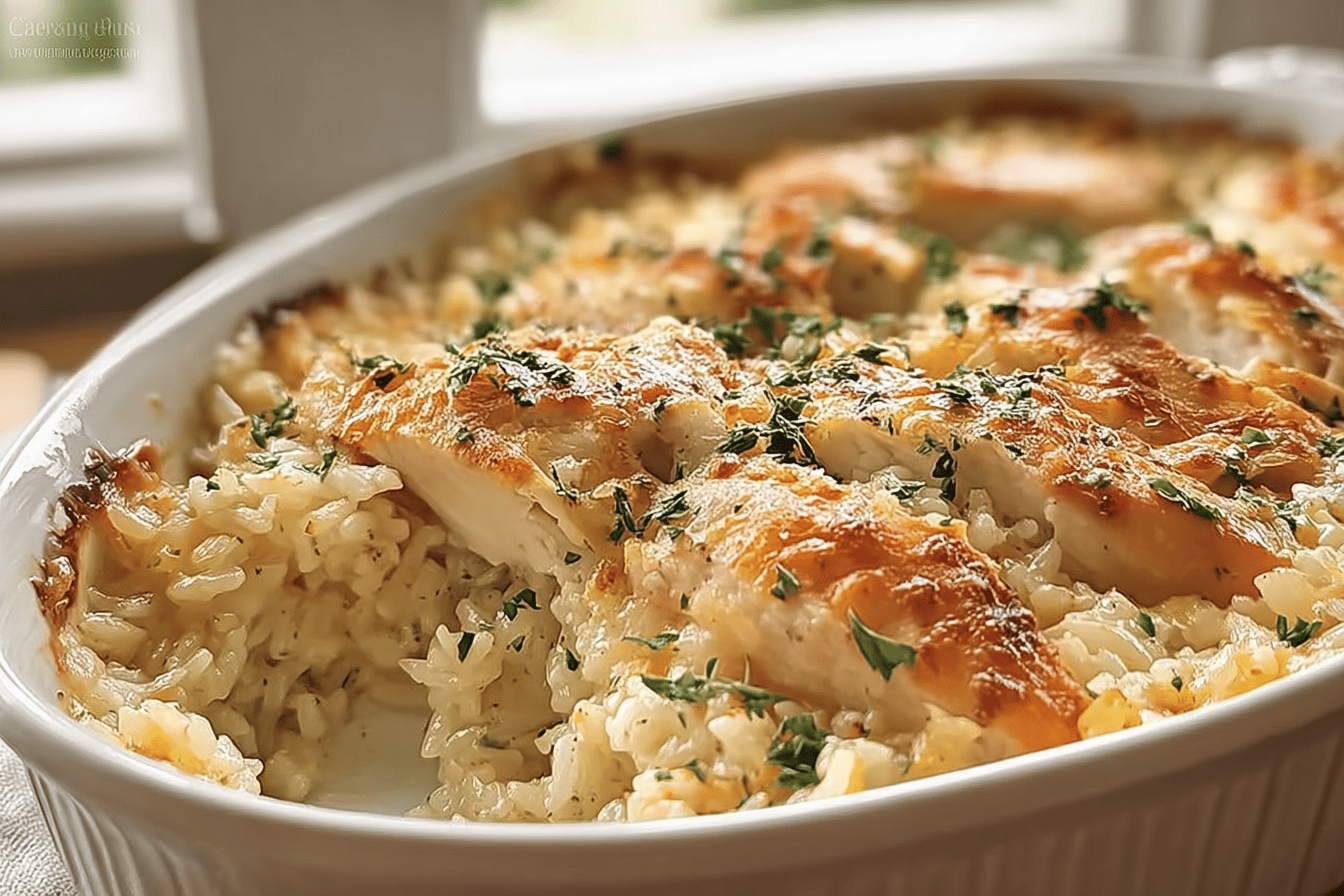 No Peek Chicken Rice Casserole