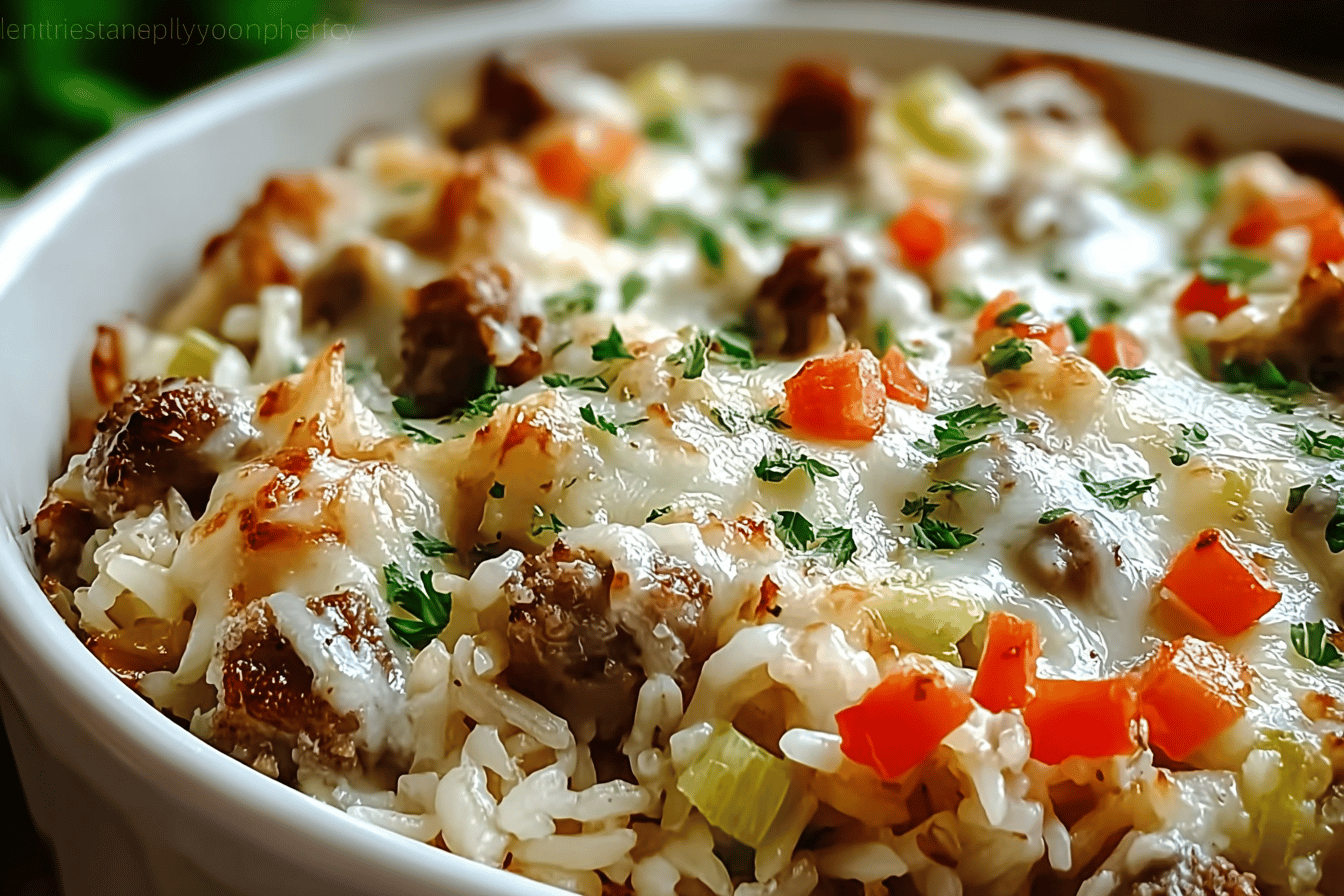 Philly Cheesesteak Alfredo Rice Casserole Recipe With Creamy Cheese Sauce 6 Philly Cheesesteak Alfredo Rice Casserole