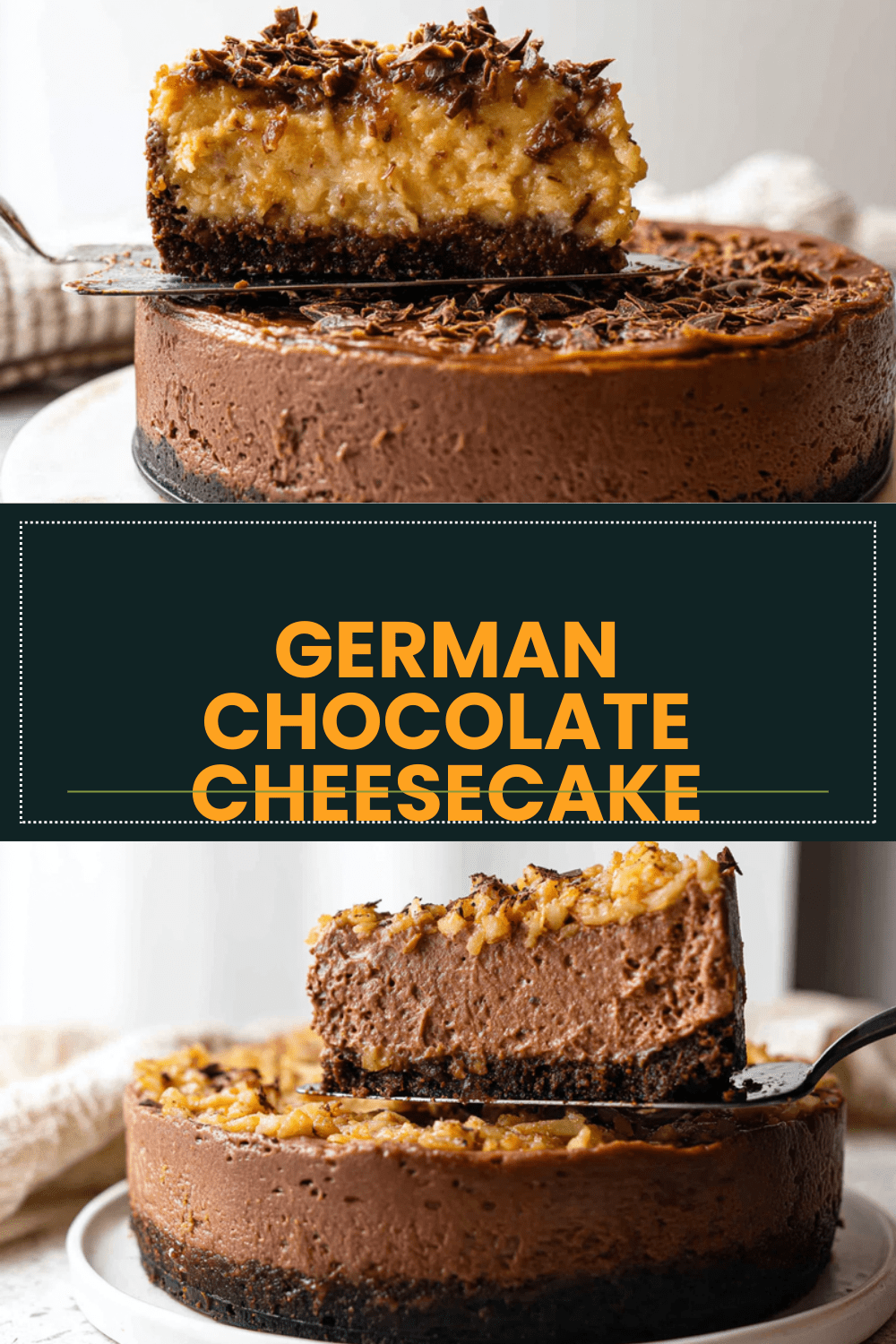 German Chocolate Cheesecake Recipe With Rich Coconut And Pecan Topping 7 German Chocolate Cheesecake