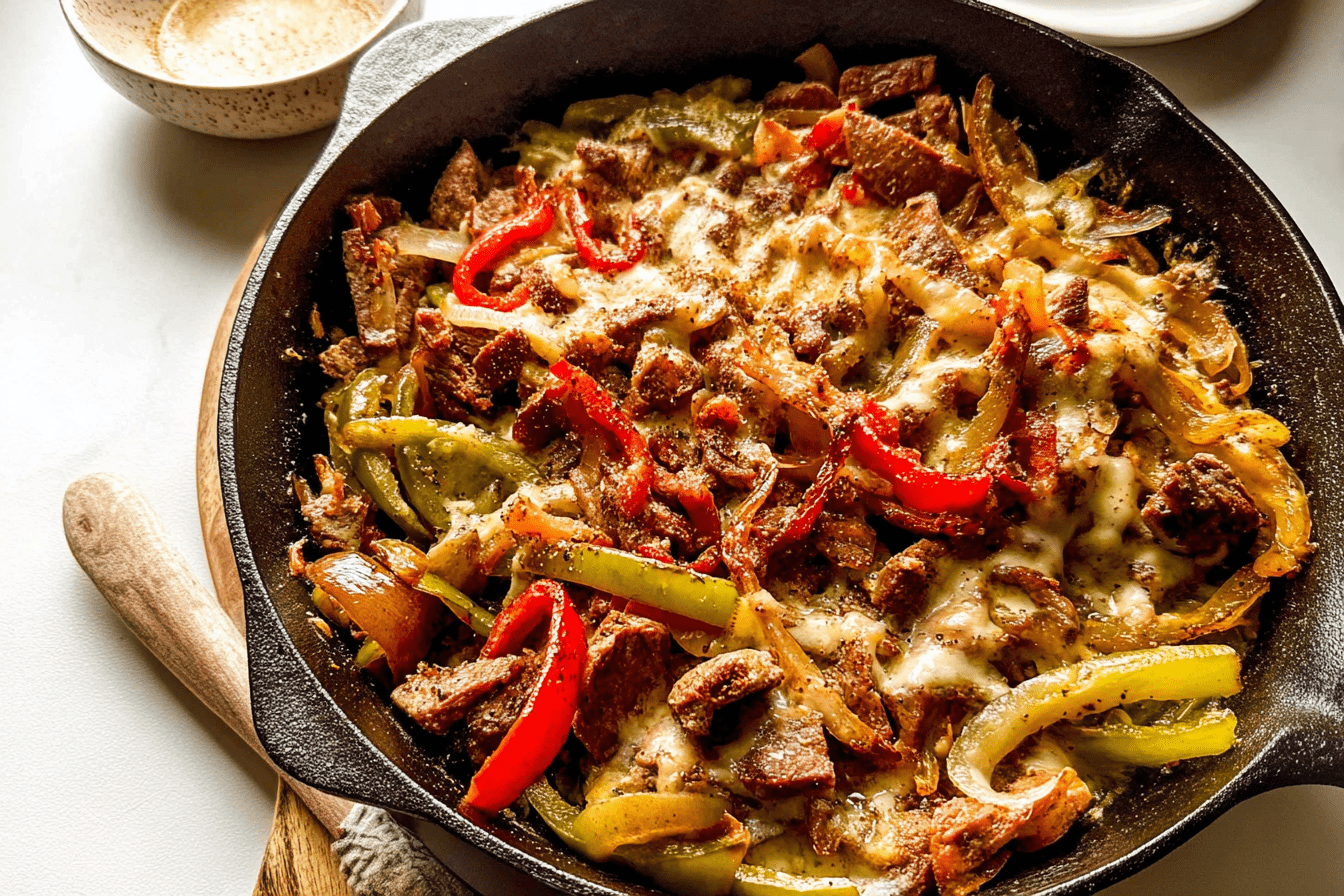 Philly Cheesesteak Skillet Recipe With Melty Cheese And Tender Beef 6 Philly Cheesesteak Skillet