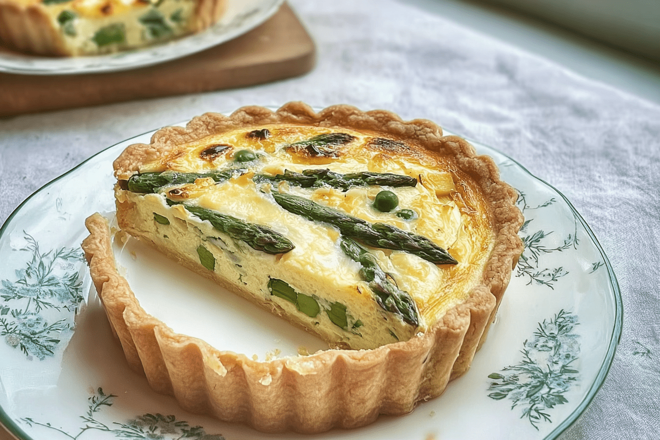 Easy Quiche With Asparagus, Mushroom, And Cheddar Cheese 6 Cheese And Asparagus Quiche