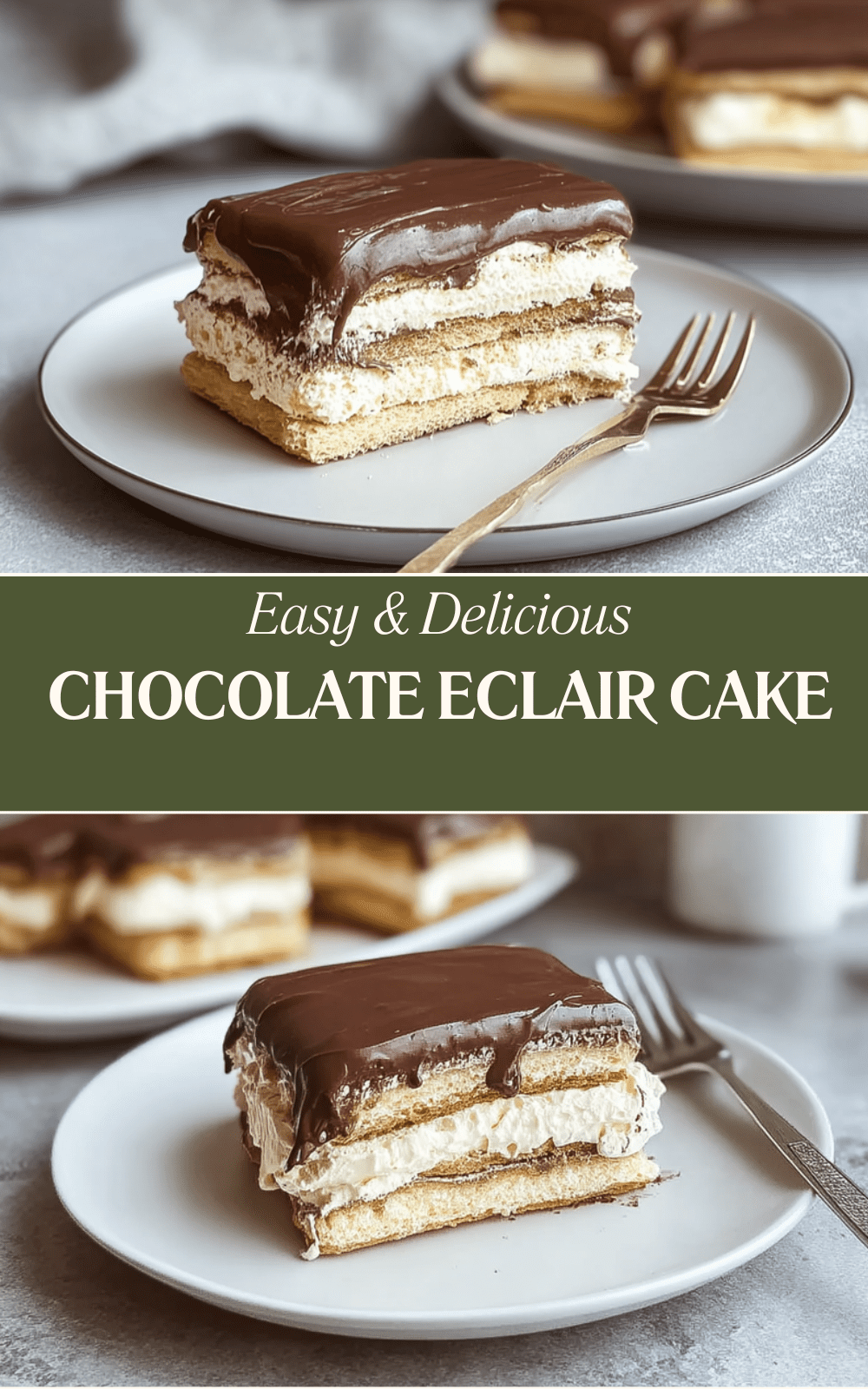 Chocolate Eclair Cake Recipe With Creamy Layers And Chocolate Topping 7 Chocolate Eclair Cake