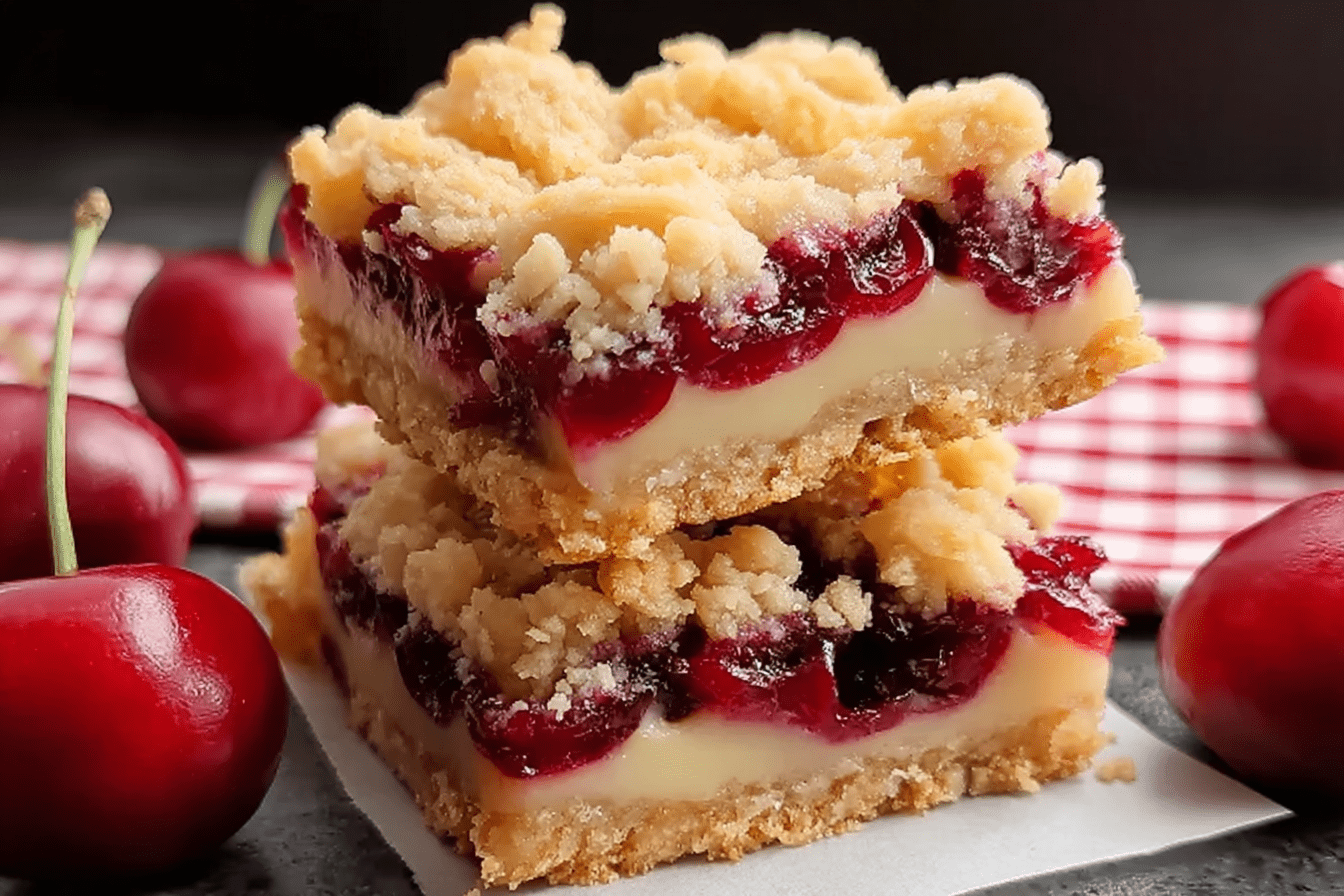 Cherry Bars Recipe With Fresh Cherries And Easy Homemade Crust 6 Christmas Cherry Bars