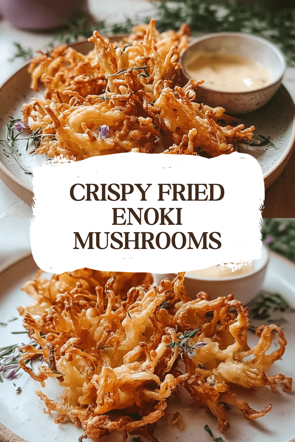 Fried Enoki Mushrooms With Chili Aioli For Crispy Spicy Appetizer 7 Crispy Fried Enoki Mushrooms