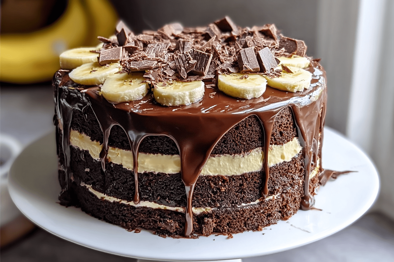 Double Chocolate Banana Cake Recipe With Moist Rich Flavor 6 Double Chocolate Banana Layer Cake