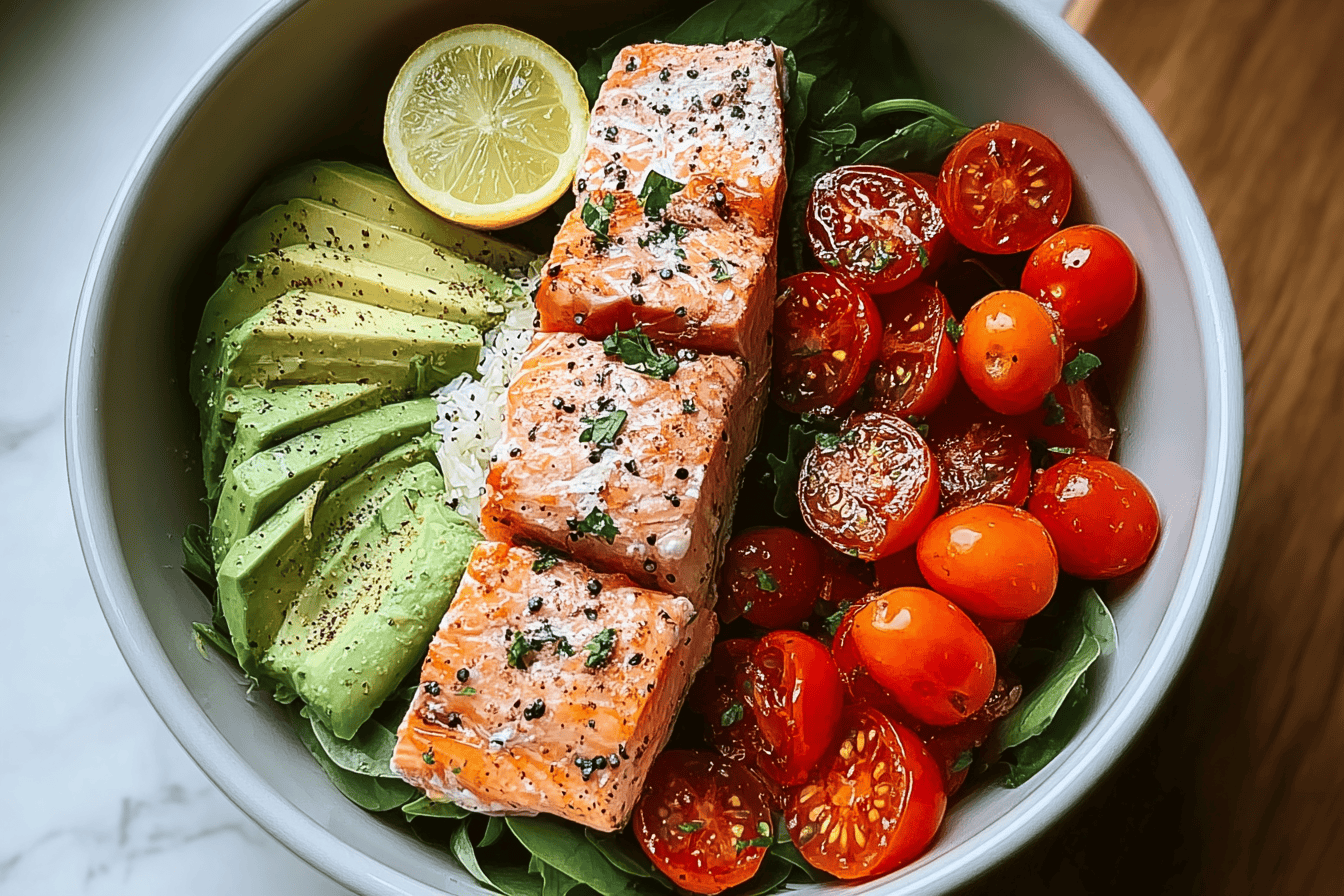 Lemon Pepper Salmon Recipe With Simple Ingredients And Bold Flavor 6 Lemon Pepper Salmon Power Bowl