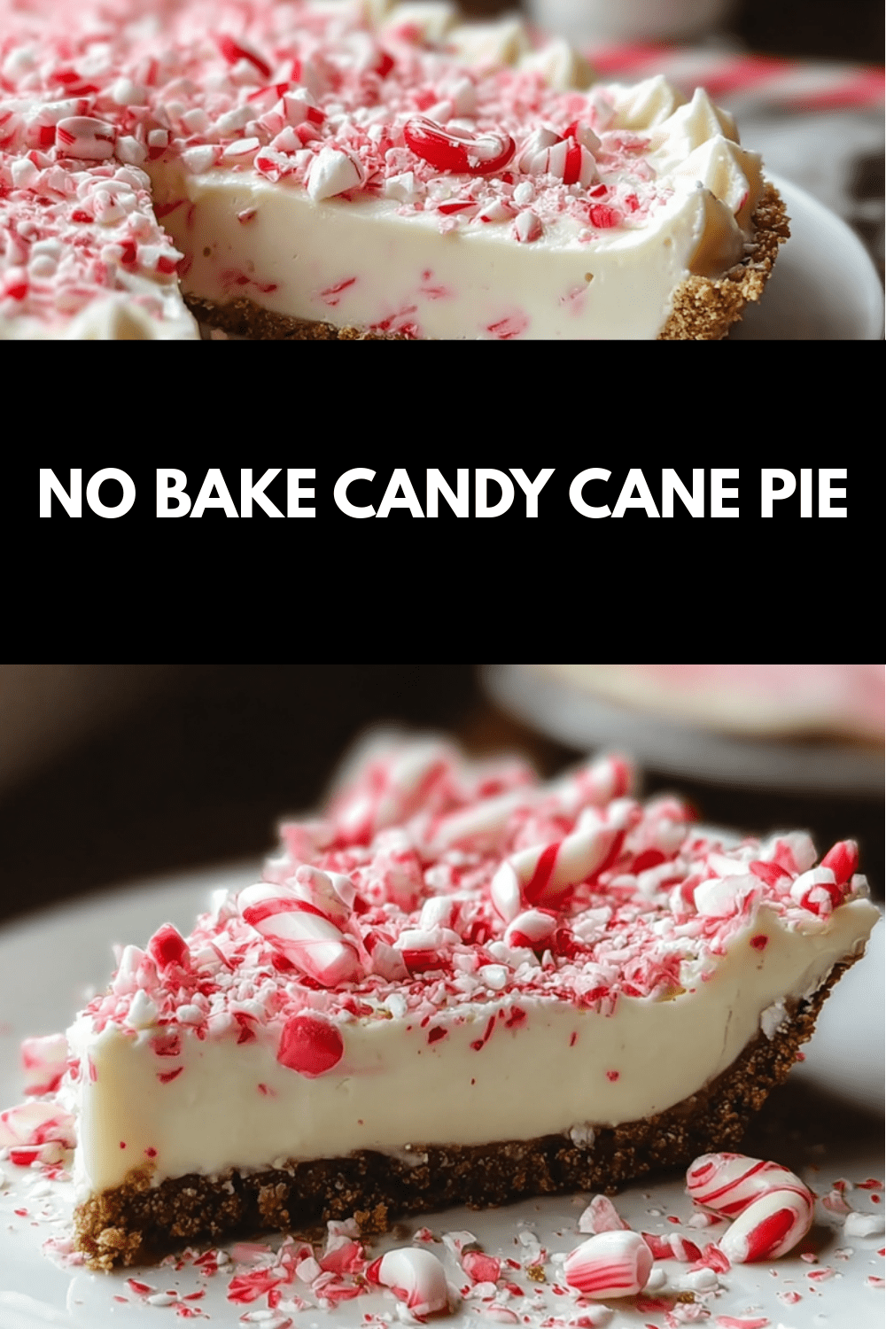 No Bake Candy Cane Pie Recipe With Creamy Minty Filling 4 No Bake Candy Cane Pie