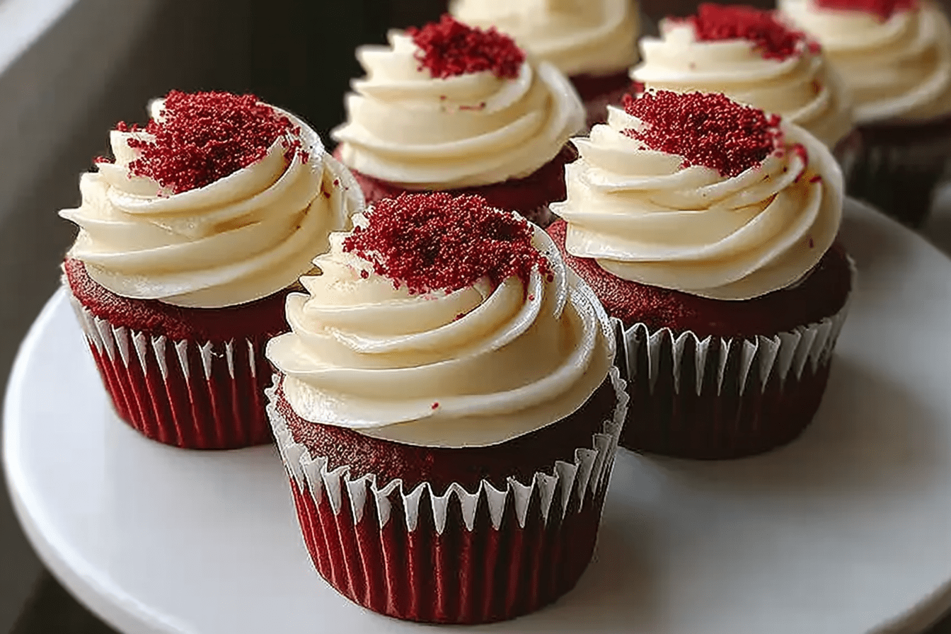 Red Velvet Cupcakes Classic Recipe With Cream Cheese Frosting And Moist Cocoa Flavor 6 Red Velvet Cupcakes