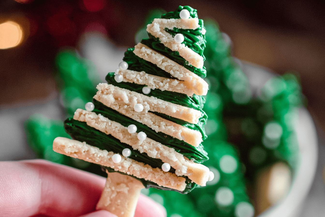 Shortbread Cookie Sticks Easy Homemade Recipe 6 Christmas Tree Shortbread Sticks