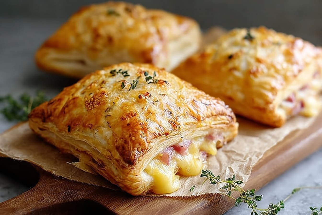 Ham And Cheese Puff Pastry Pockets