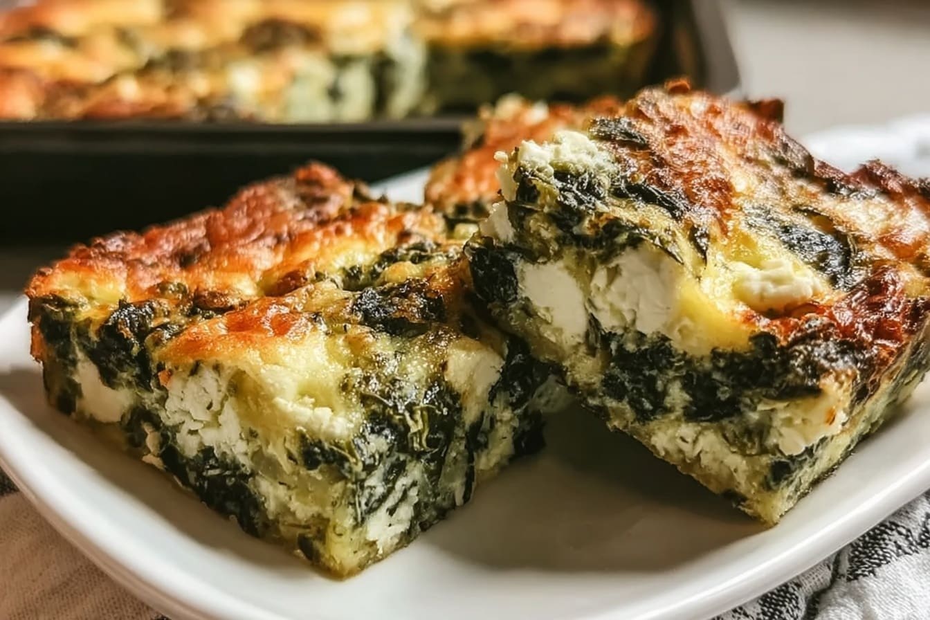Spinach And Cheese Squares