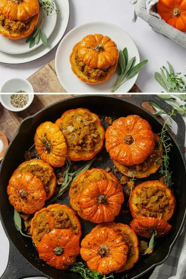 10 Stuffed Mini Pumpkins, Stuffed Mini Pumpkins