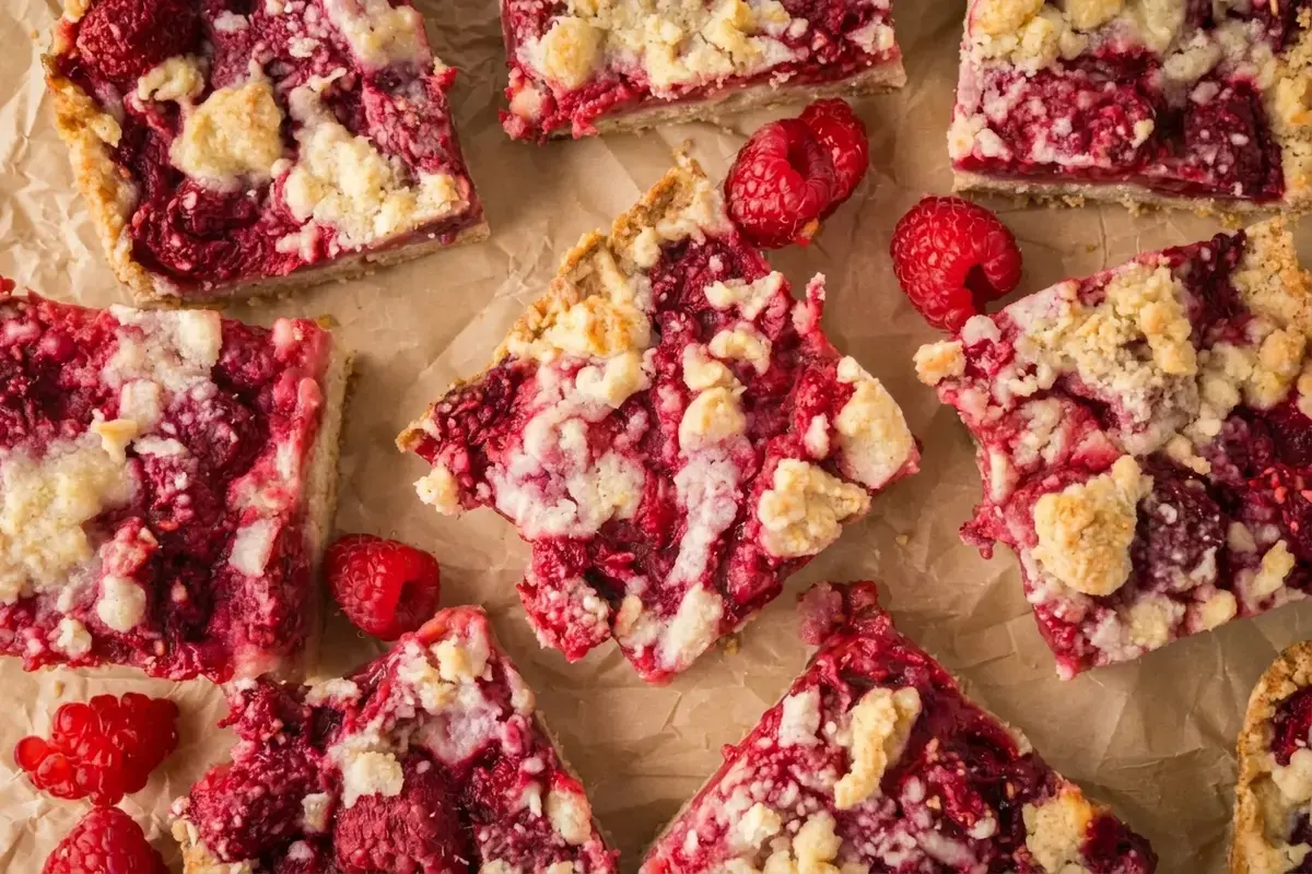 12 Raspberry Crumble Bars, Raspberry Crumble Bars