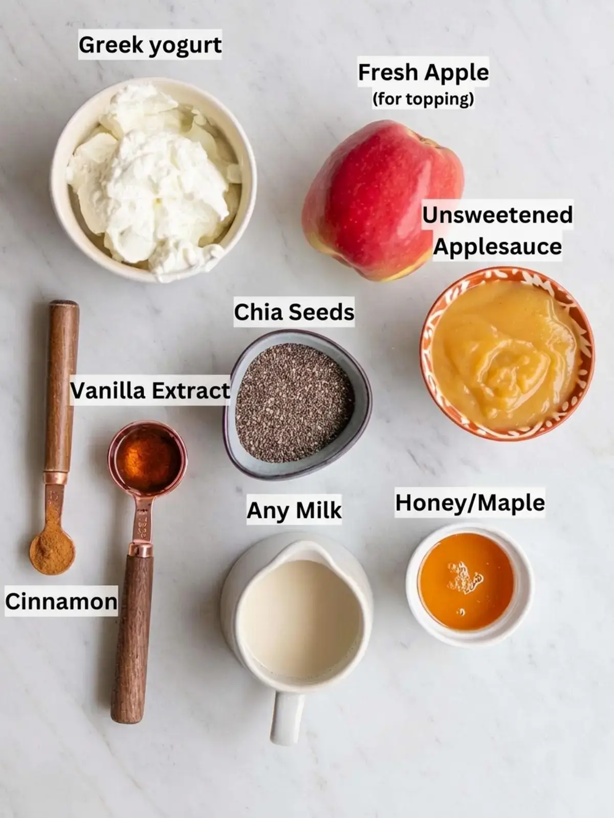 2 Apple Chia Pudding Recipes, Ingredients