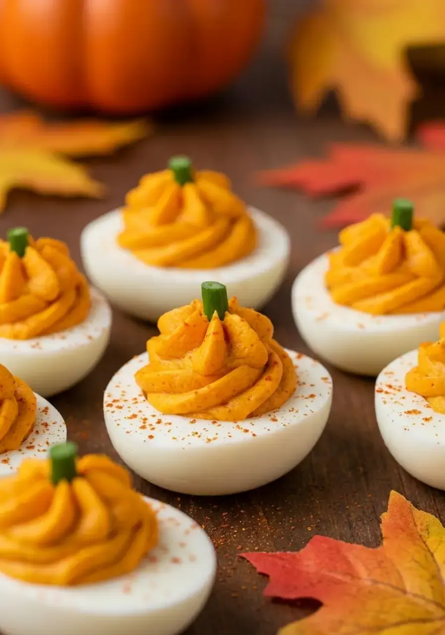 25 Pumpkin Shaped Appetizers To Make, Pumpkin Deviled Eggs